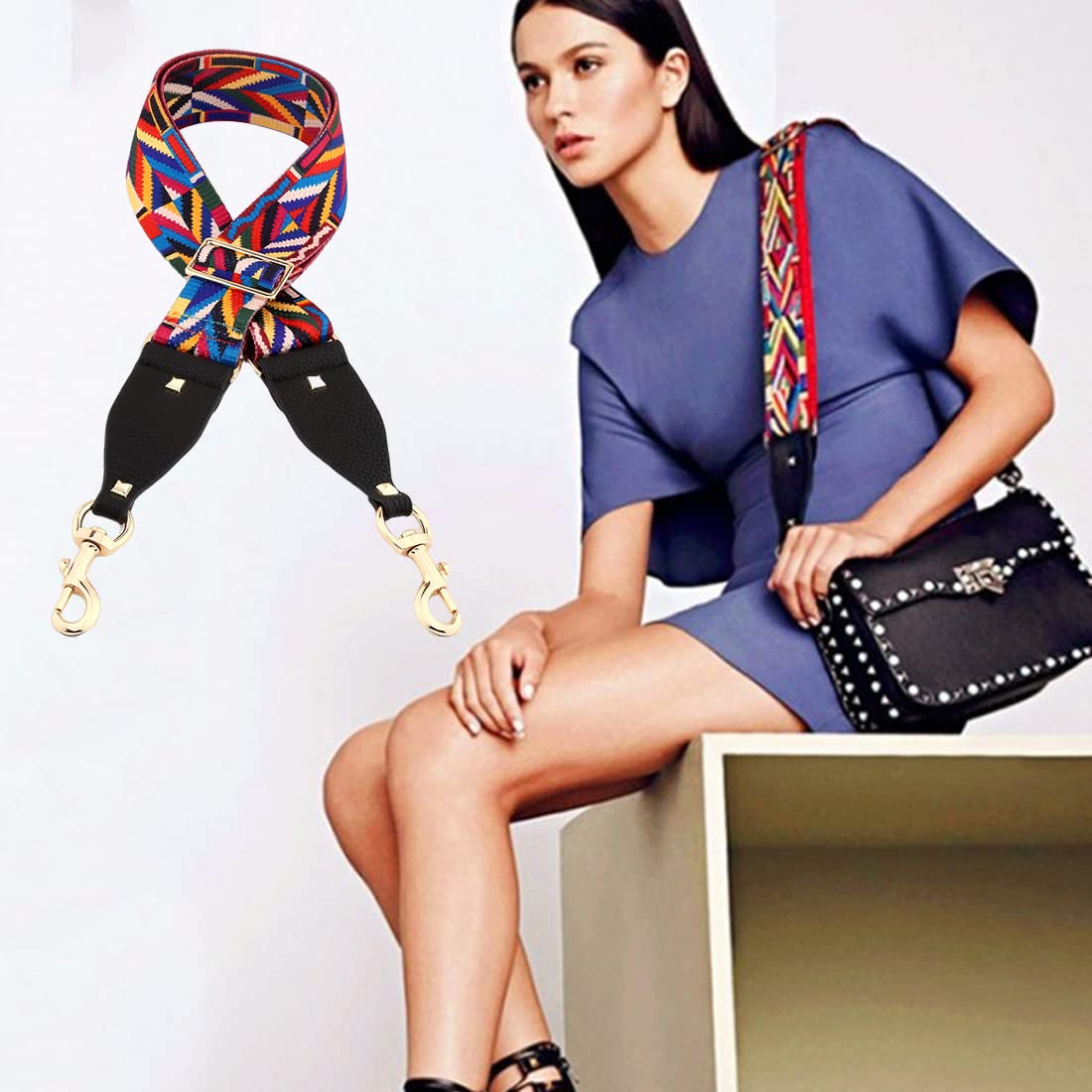 PALAY Canvas Webbing Wide Shoulder Strap Fashion Geometry Pattern Crossbody Strap Adjustable Shoulder Strap for Handbag,Travel Bag, Crossbody Bag PALAY Canvas Webbing Wide Shoulder Strap Fashion Geometry Pattern Crossbody Strap Adjustable Shoulder Strap for Handbag,Travel Bag, Crossbody Bag